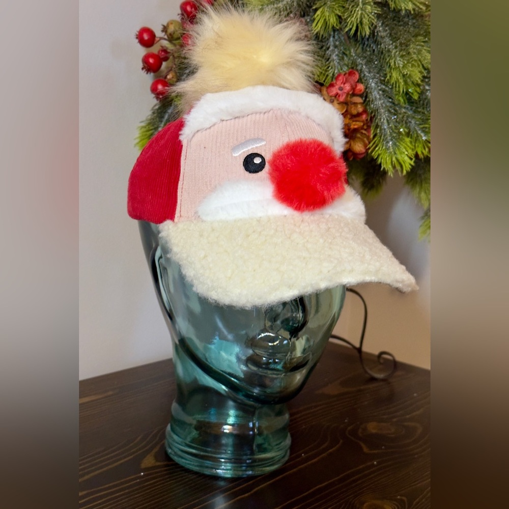 Holiday Time Santa Claus Sherpa Hat New Christmas Accessory Adult Adjustable Cap